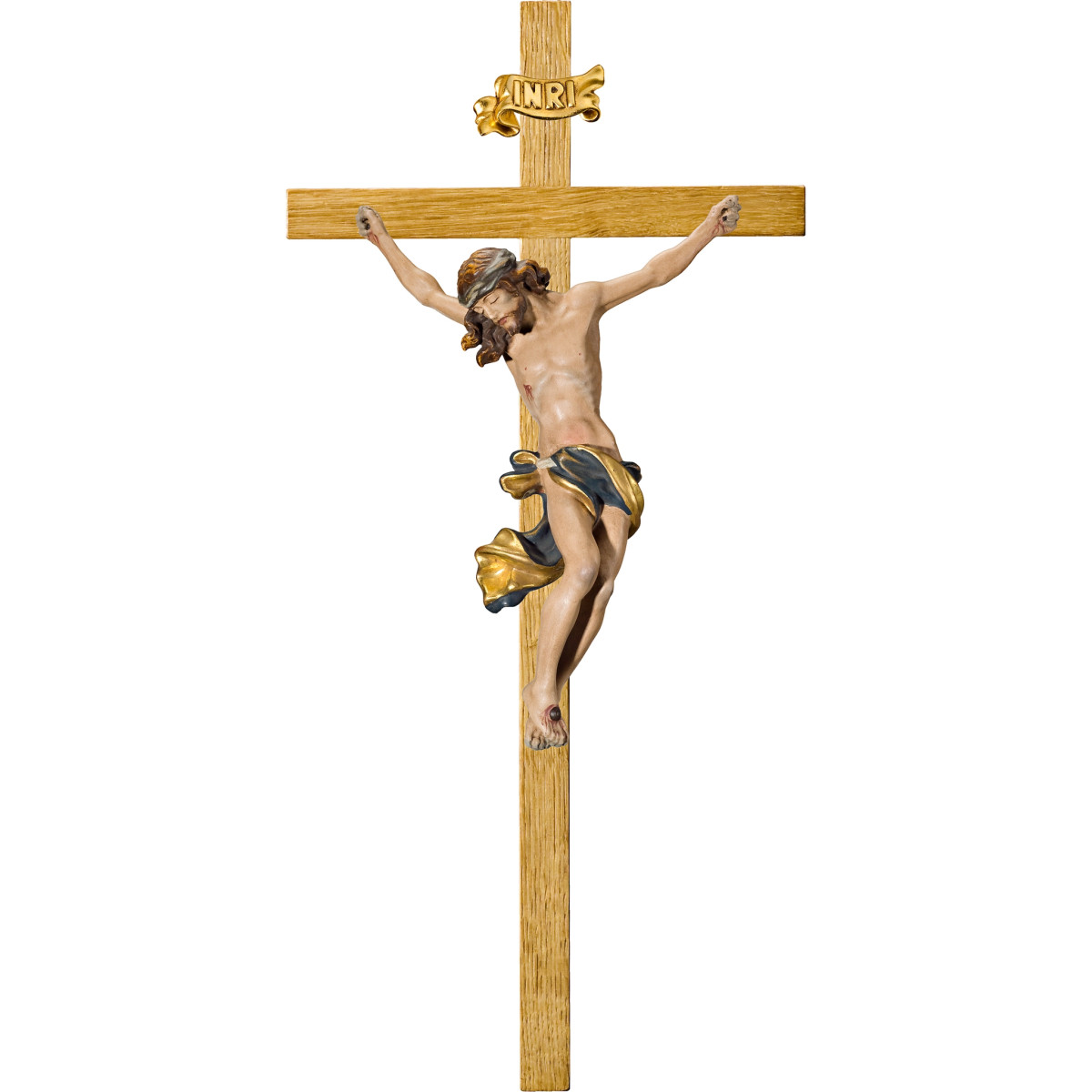 Cristo Barroco en cruz de roble